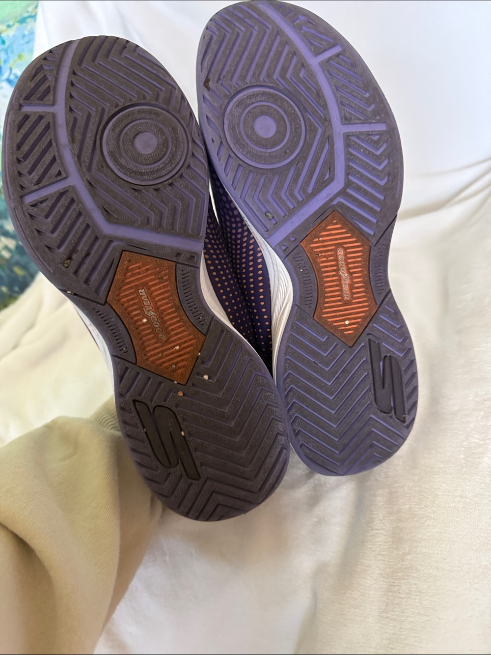 Skechers Women's Purple Athletic Sneakers with Orange Accents - Picture 7 of 9